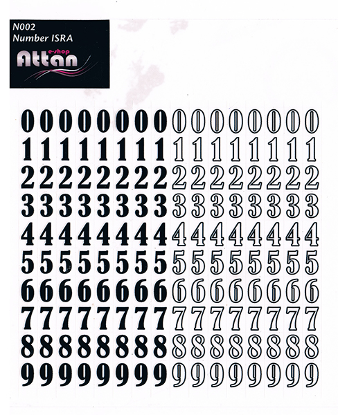 Attan Numbers Sheet  ATTN N002